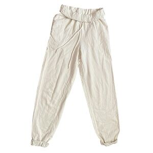 As You Fold Over Cotton Pull-on Joggers Ivory women’s 6 Small Neutral comfort